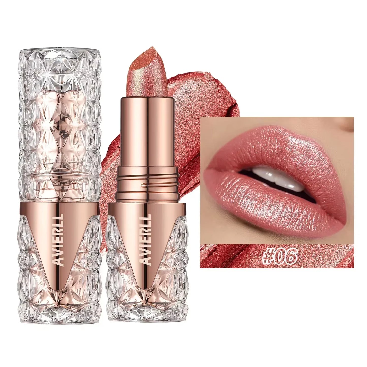 XMSJ Quicksand Gold Glitter Lipstick - Moisturizing Long-Lasting Waterproof Lip Color 3.8g