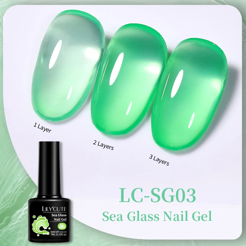 LILYCUTE 7ML Jelly Amber Gel Nail Polish Nail Art Dark Bloom Leopard
