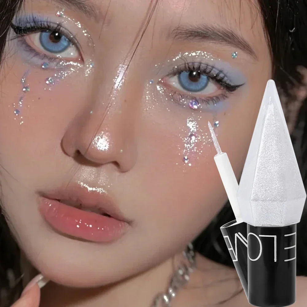 Pudaier Pearlescent Diamond Liquid Eyeliner - Waterproof Glitter Eyeshadow Stick with Long-Lasting Shimmer