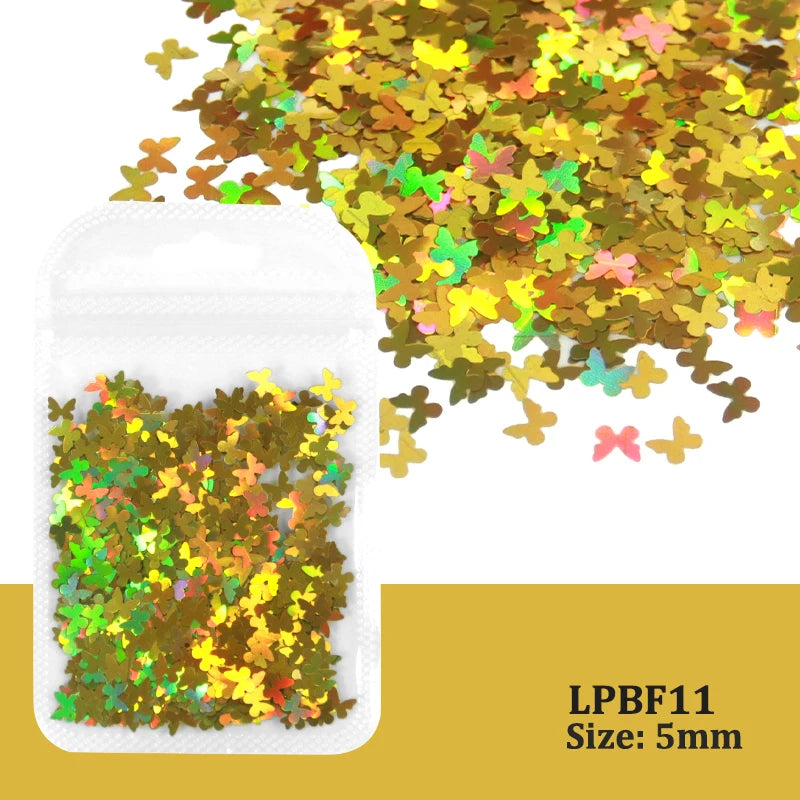 Holographic Nail Art Glitter - Laser Star & Butterfly Sequins (2g)