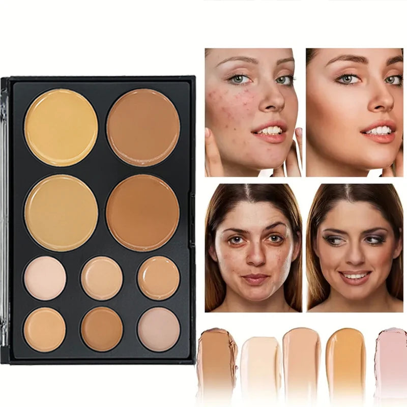 10 Colors Concealer Palette - Eye Repairing Matte Tattoo Contour Cream