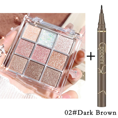 Pearlescent Glitter Eyeshadow Palette - Long-Lasting Shimmer & Highlighter