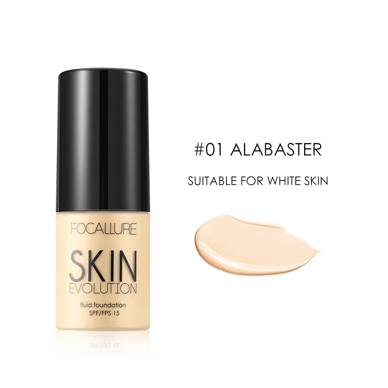 Base Face Liquid Foundation Cream - Full Coverage Oil-Control Moisturizing