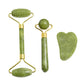 Natural Jade Roller & Gua Sha Set - Face and Body Massage Tool
