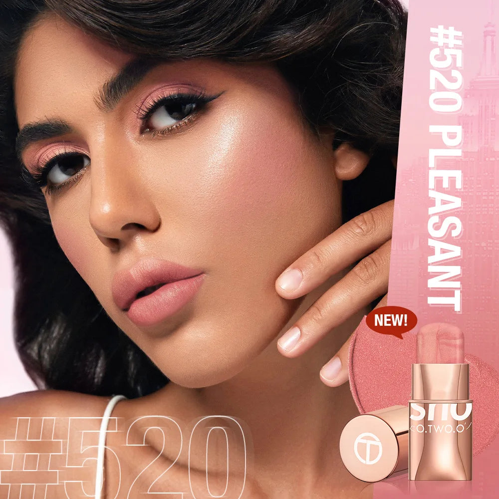 O.TWO.O 3-in-1 Blush Stick - Multi-Use Cream Blush for Lips, Cheeks & Eyes
