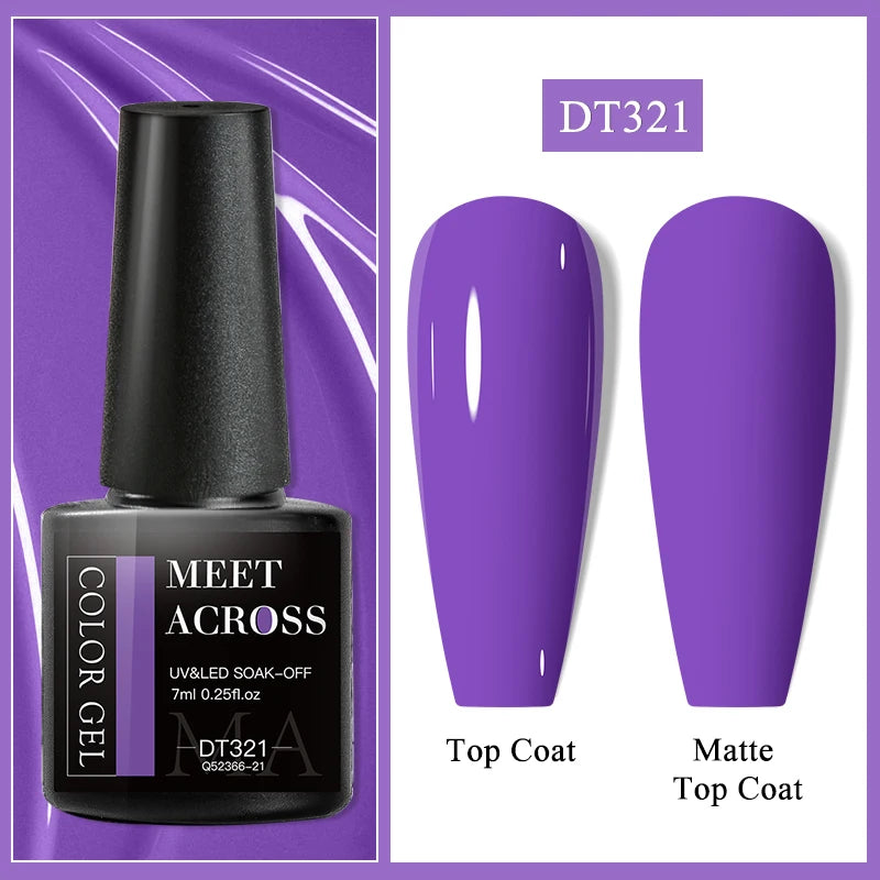 MEET ACROSS Wine Red Gel Nail Polish - 7ml Long-Lasting French Manicure