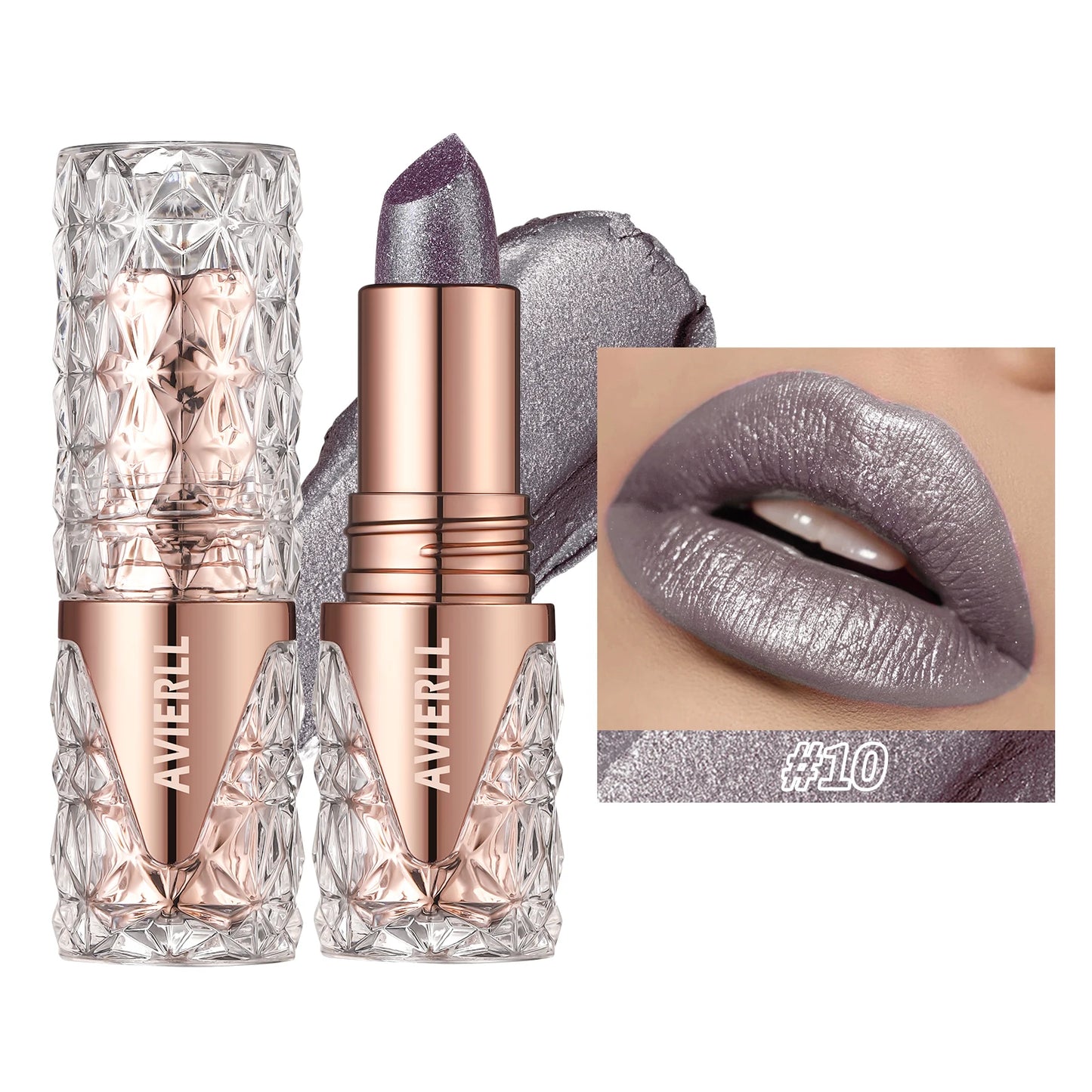 XMSJ Quicksand Gold Glitter Lipstick - Moisturizing Long-Lasting Waterproof Lip Color 3.8g