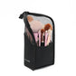 HOMEFISH Standing Cosmetic Bag - Clear Panel Makeup Organizer with Brush Holder