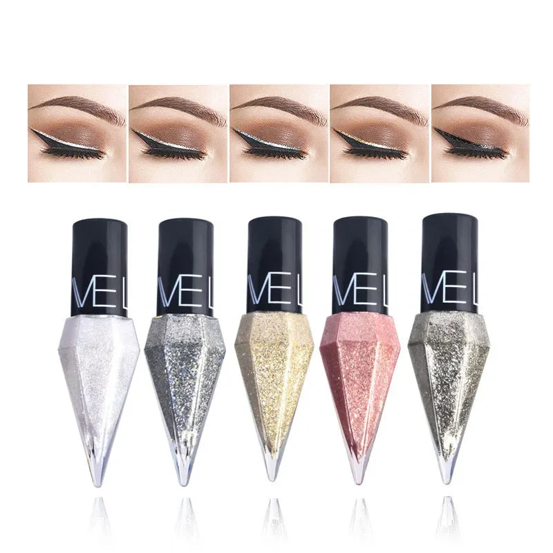 Pudaier Pearlescent Diamond Liquid Eyeliner - Waterproof Glitter Eyeshadow Stick with Long-Lasting Shimmer