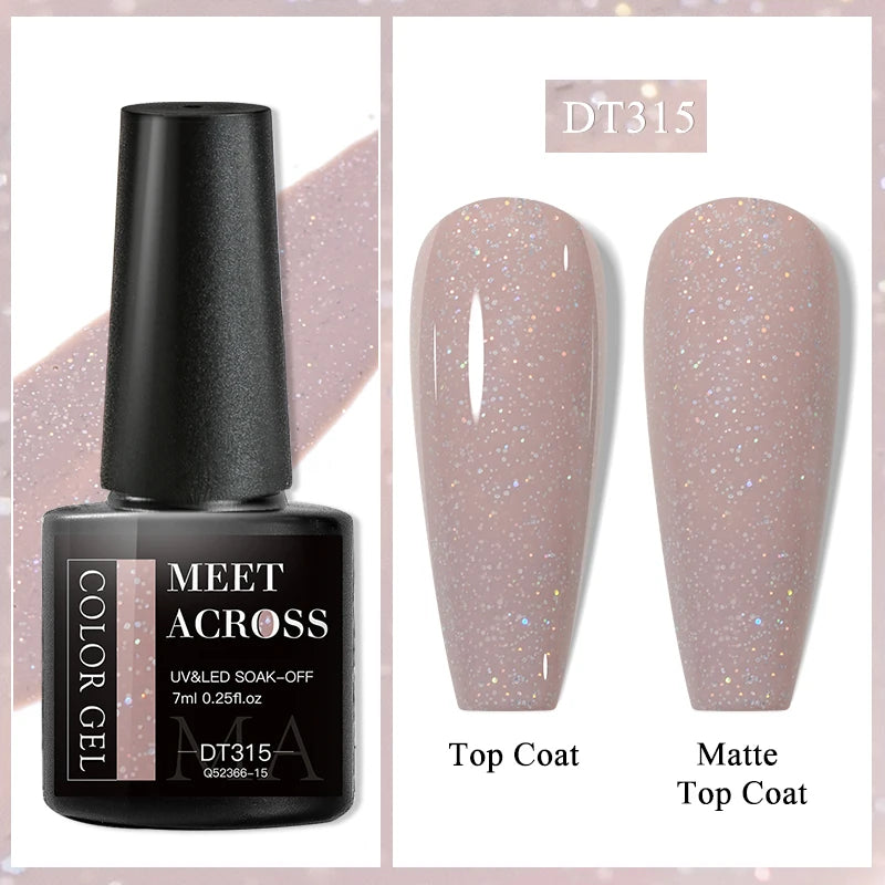MEET ACROSS Wine Red Gel Nail Polish - 7ml Long-Lasting French Manicure