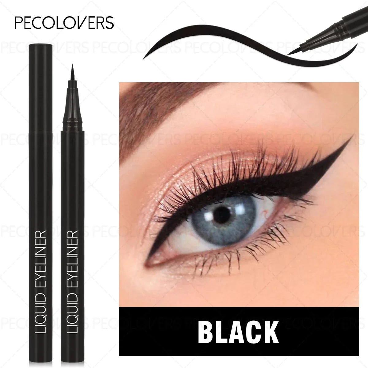 Waterproof Black Liquid Eyeliner Set - 3 Piece Collection