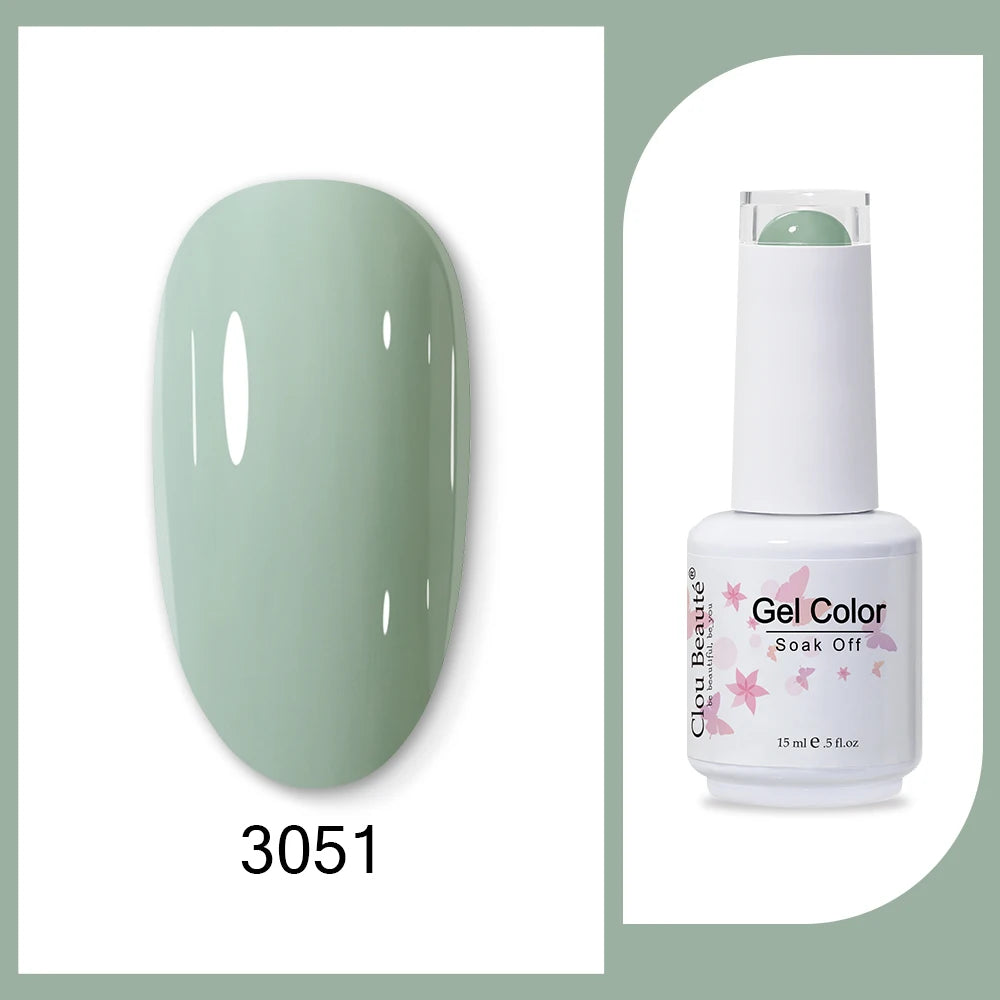 Clou Beaute HEMA & TPO Free Gel Nail Polish - Army Green 15ml