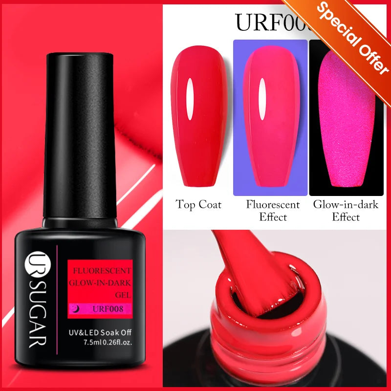 UR SUGAR Reflective Glitter Gel Polish - 7.5ml Pink Sequins Nail Art