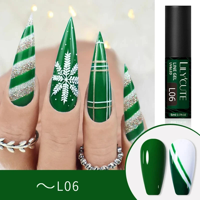 LILYCUTE Metallic Painting Liner Gel Nail Polish - 5ml