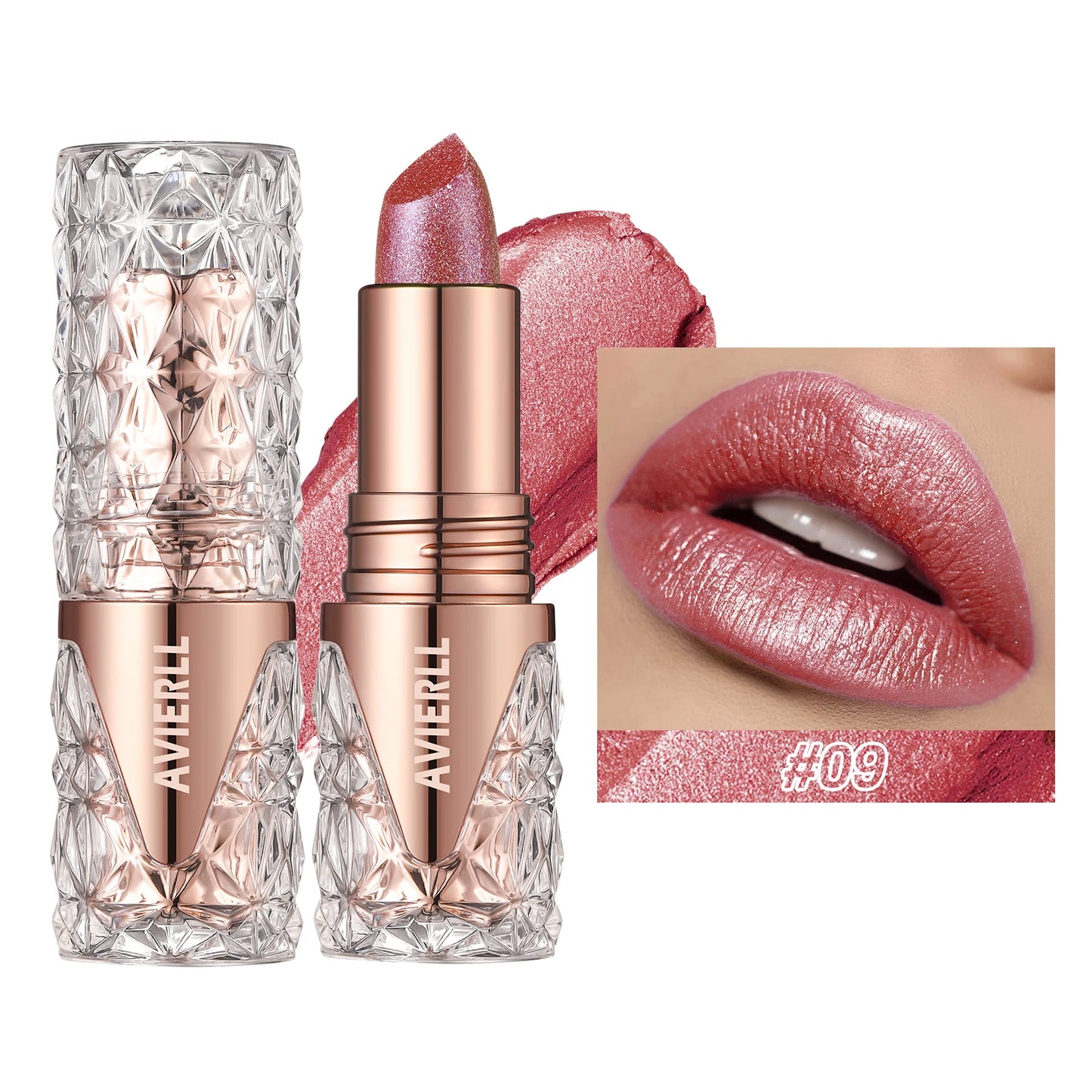 XMSJ Quicksand Gold Glitter Lipstick - Moisturizing Long-Lasting Waterproof Lip Color 3.8g
