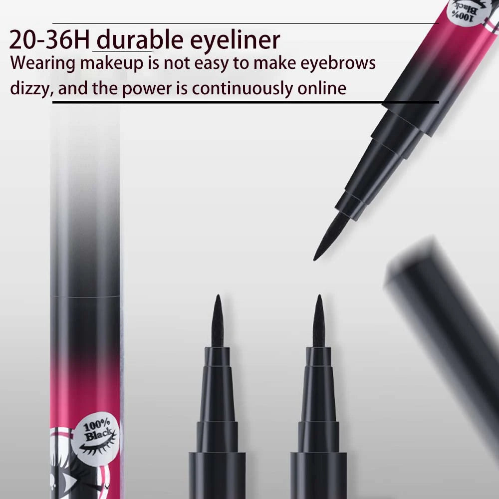 Curated Radiance 36H Long-Lasting Waterproof Black Liquid Eyeliner - Smudge-Proof Matte Finish Eye Liner Pen