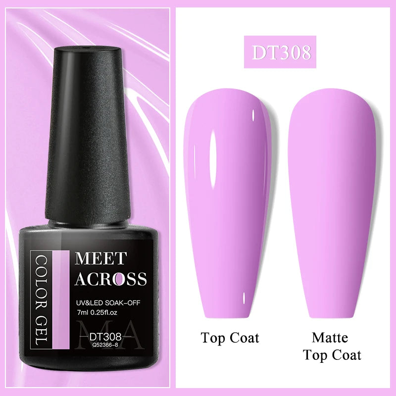 MEET ACROSS Wine Red Gel Nail Polish - 7ml Long-Lasting French Manicure
