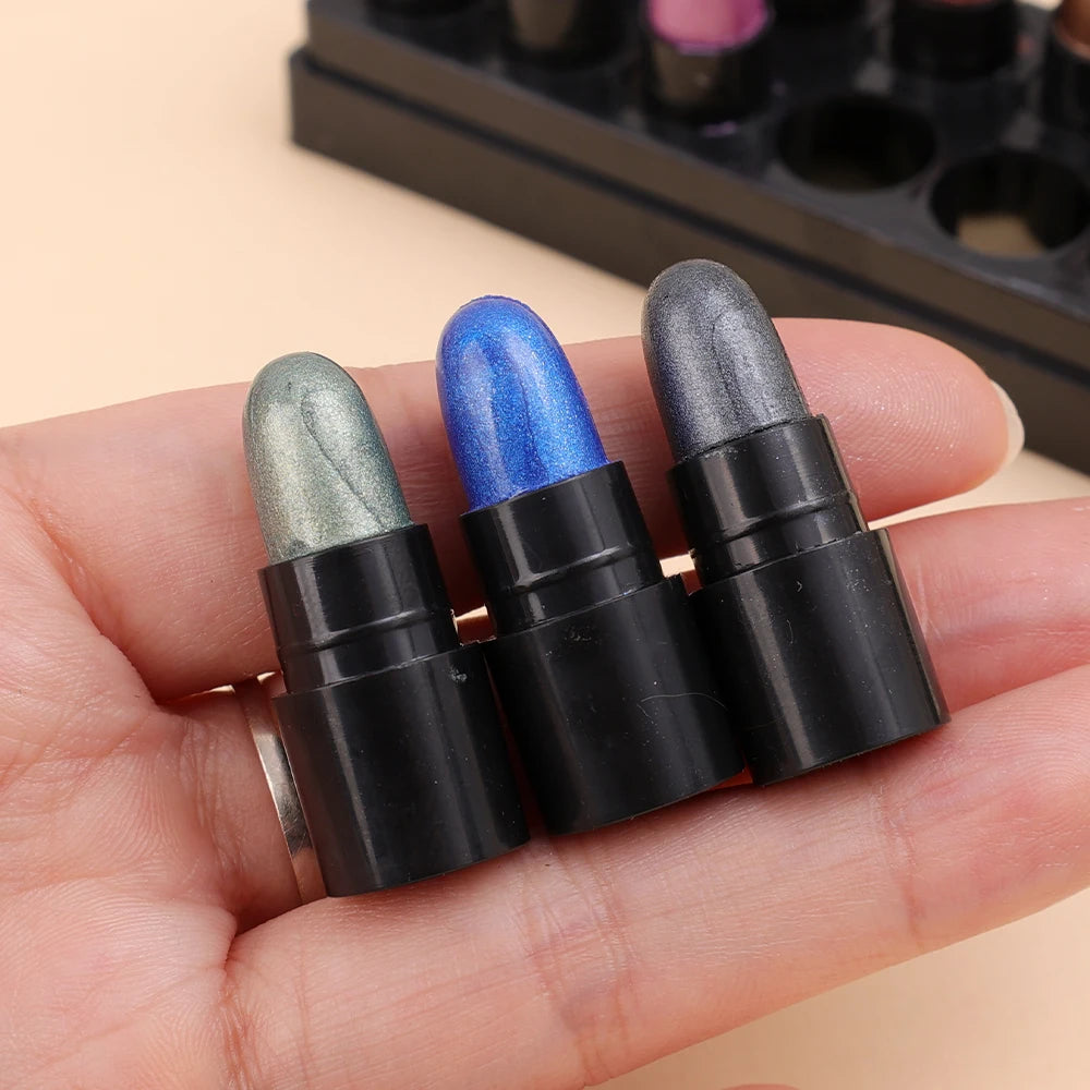 Eyeshadow Pencil Set - 12 Colors Waterproof Glitter Shimmer Matte Stick