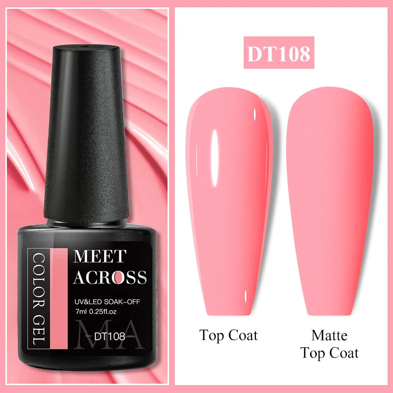 MEET ACROSS Wine Red Gel Nail Polish - 7ml Long-Lasting French Manicure