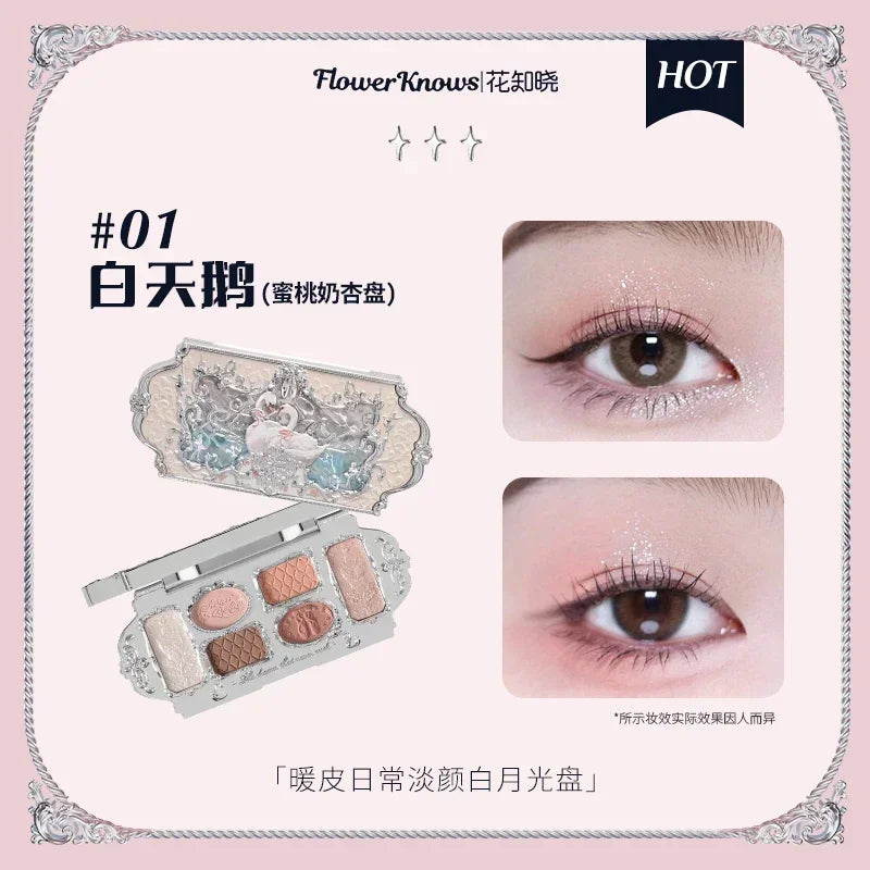 Flower Knows Moonlight Mermaid Eyeshadow Palette - 8 Color Matte & Shimmer