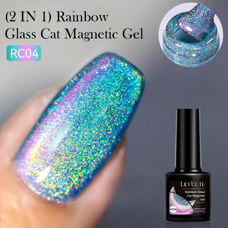 LILYCUTE 5ML Reflective Glitter Liner Gel Polish Nail Art Champagne Sparkling Lines