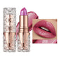 XMSJ Quicksand Gold Glitter Lipstick - Moisturizing Long-Lasting Waterproof Lip Color 3.8g