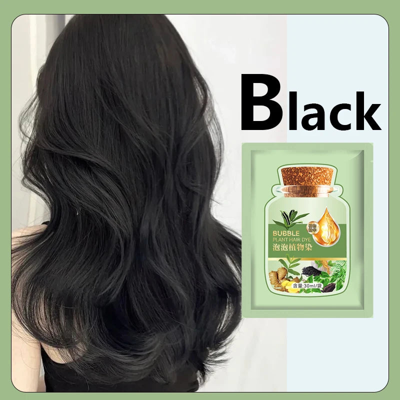 Natural Herbal Hair Dye Shampoo - 5-Minute Gray Coverage Treatment for Women & Men