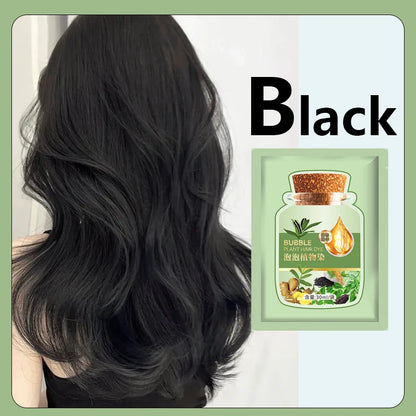 Natural Herbal Hair Dye Shampoo - 5-Minute Gray Coverage Treatment for Women & Men