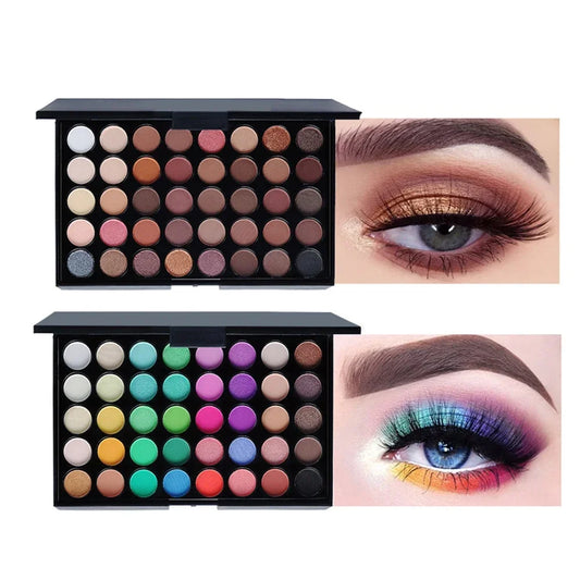 Professional 40-Color Eyeshadow Palette - Matte, Glitter & Shimmer Finish Eye Makeup Set