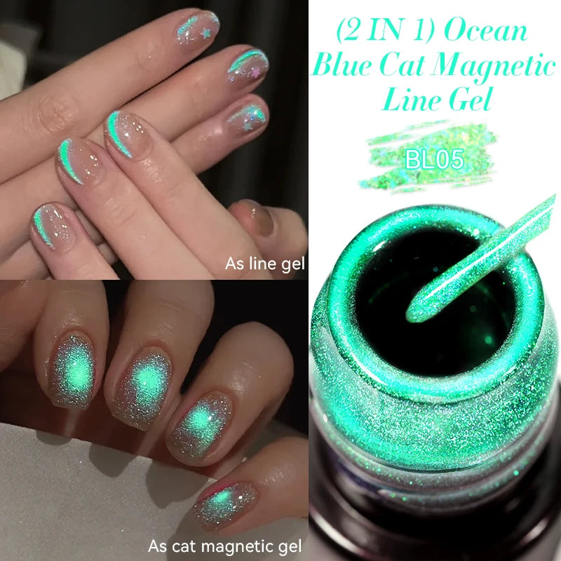 LILYCUTE 5ML Reflective Glitter Liner Gel Polish Nail Art Champagne Sparkling Lines