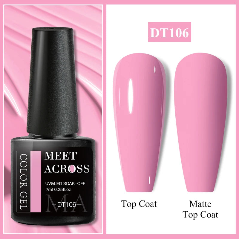 MEET ACROSS Wine Red Gel Nail Polish - 7ml Long-Lasting French Manicure