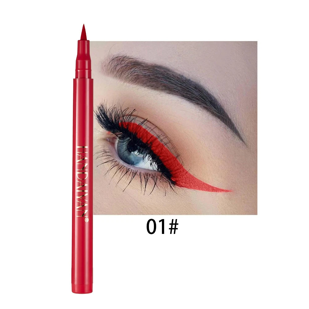 Waterproof Rainbow Matte Liquid Eyeliner - Colorful White Pink Pen
