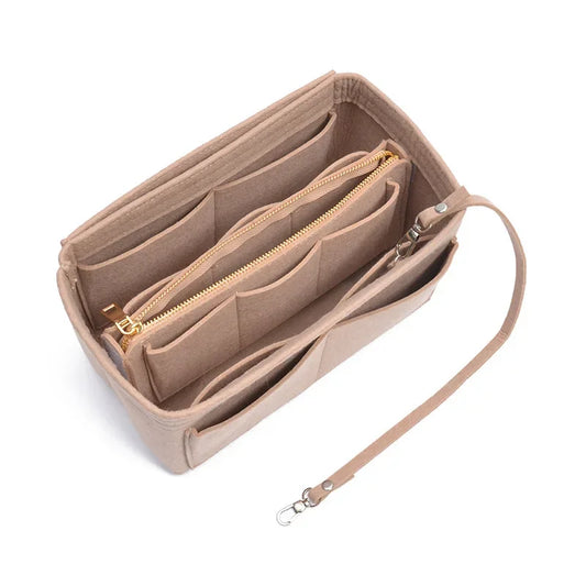 Large Capacity Felt Makeup Storage Bag - Bag-in-Bag Travel Organizer