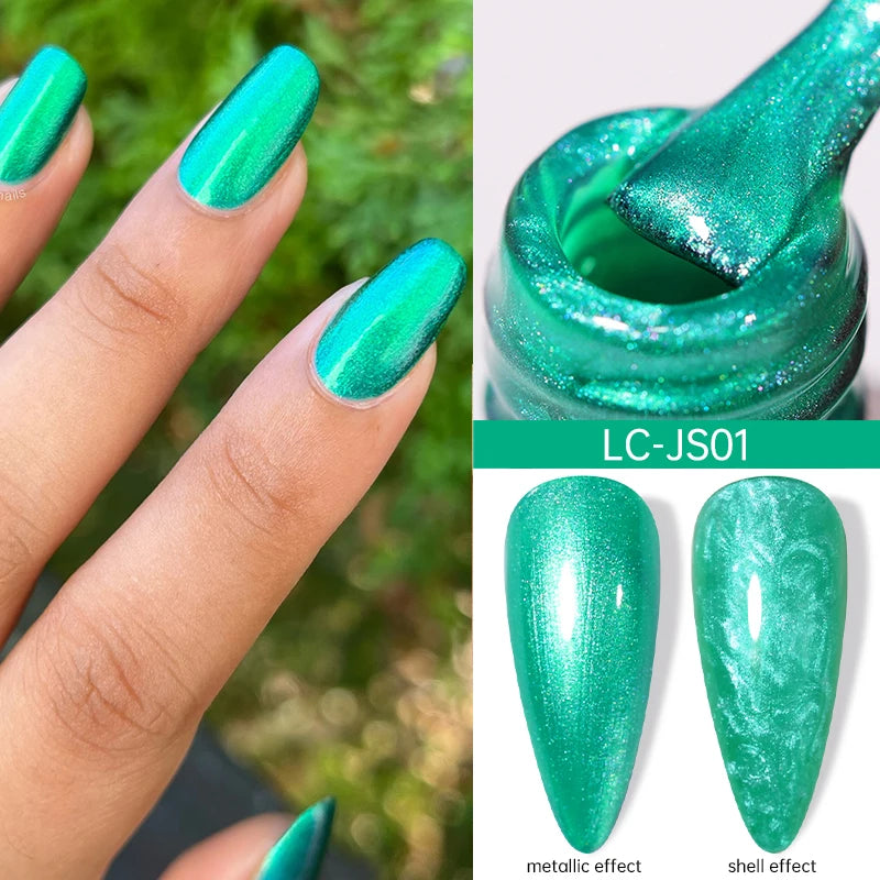 LILYCUTE 5ML Reflective Glitter Liner Gel Polish Nail Art Champagne Sparkling Lines