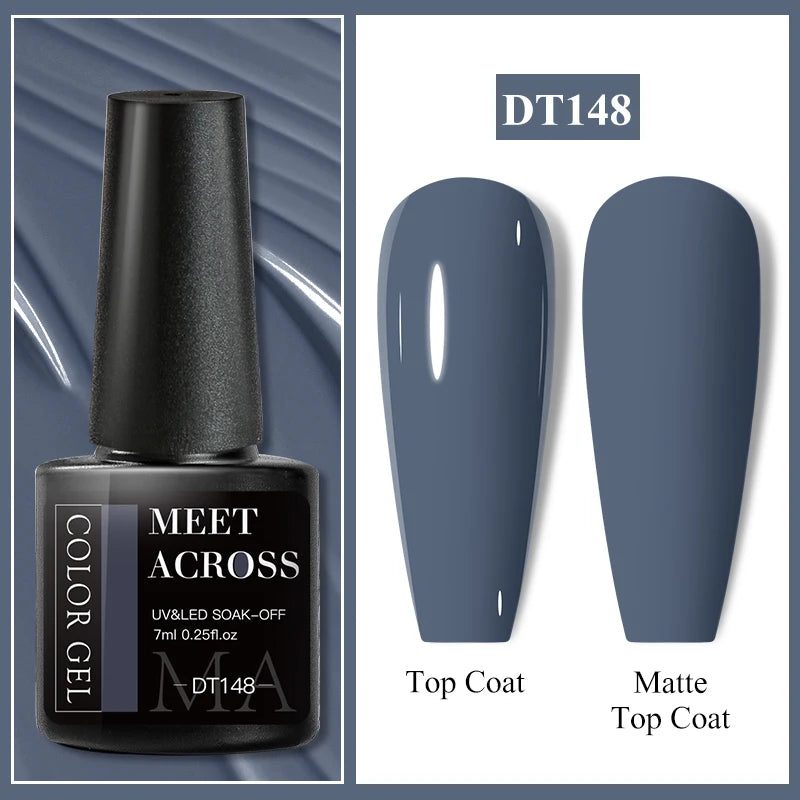 MEET ACROSS Wine Red Gel Nail Polish - 7ml Long-Lasting French Manicure