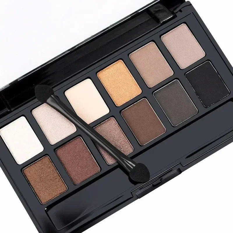 Curated Radiance Professional 12-Color Eyeshadow Palette - Natural Shimmer & Matte Nudes Collection
