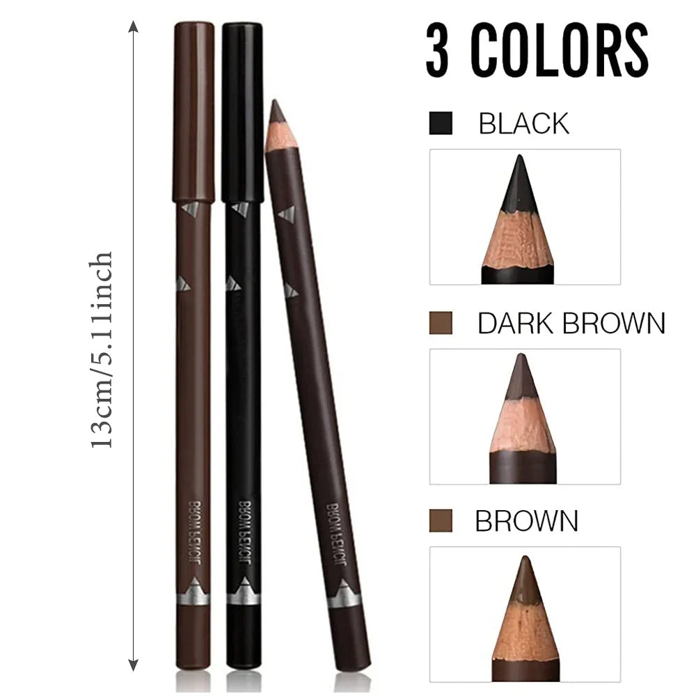 Eye Brow Pencil Set - 6/12Pcs Waterproof Professional Natural Black Brown