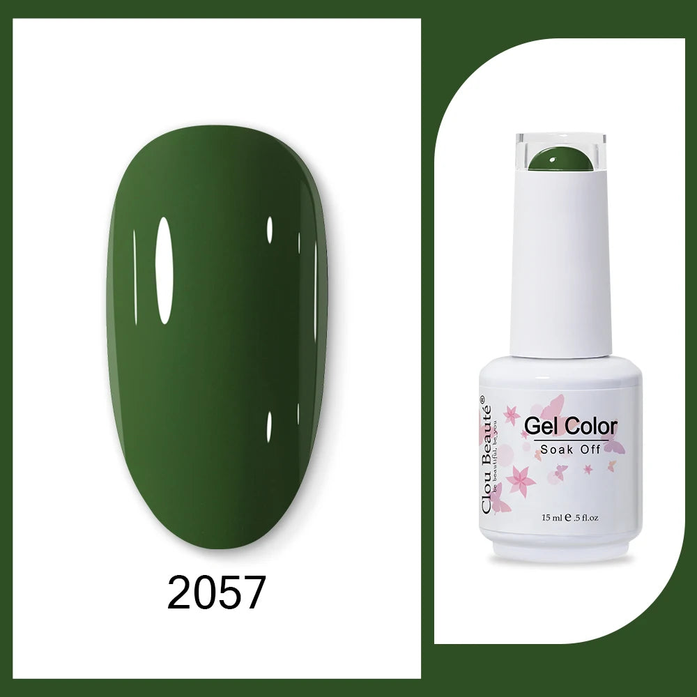 Clou Beaute HEMA & TPO Free Gel Nail Polish - Army Green 15ml