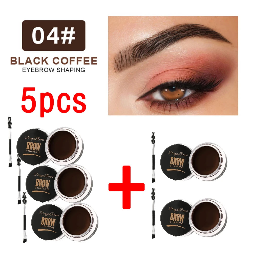 Matte Brown Black Eyebrow Cream - 3D Natural Tint Waterproof Gel Wax