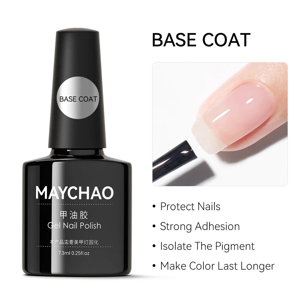 MAYCHAO Transparent Jelly Gel Nail Polish - 7.3ml Semi-Permanent Nude Collection
