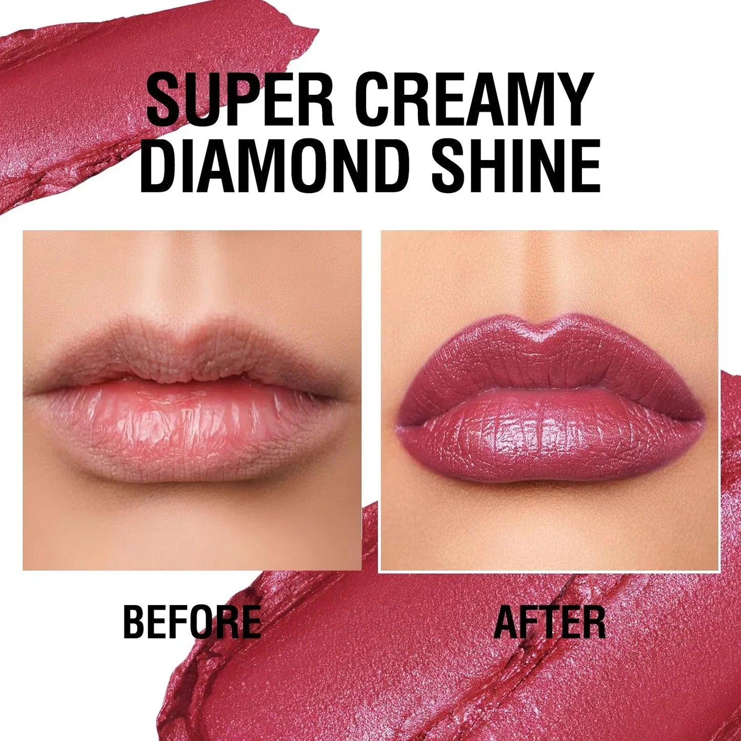 XMSJ Quicksand Gold Glitter Lipstick - Moisturizing Long-Lasting Waterproof Lip Color 3.8g