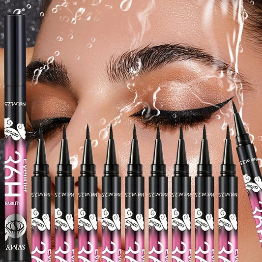 Waterproof Black Eyeliner Pencil Set - Long-Lasting Smudge-Proof Eye Makeup