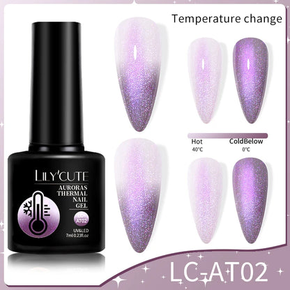 LILYCUTE Thermal Gel Nail Polish 7ml - Temperature Color Changing UV LED