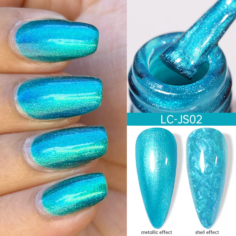 LILYCUTE 5ML Reflective Glitter Liner Gel Polish Nail Art Champagne Sparkling Lines