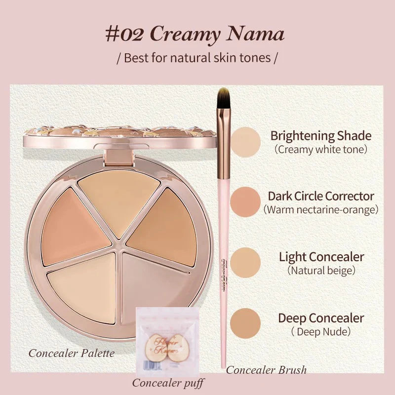 FLOWER KNOWS Sweetie Bear 4-Color Concealer Palette - Full Coverage