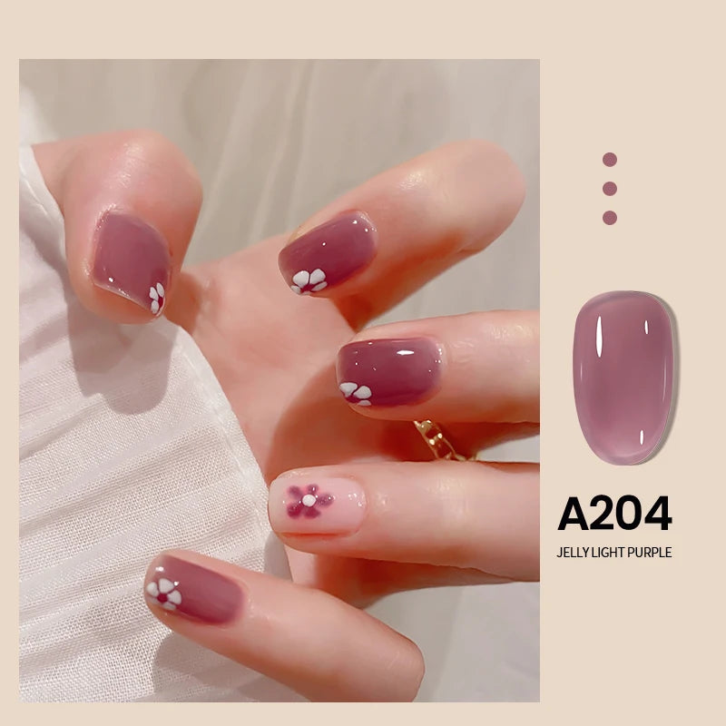 MAYCHAO Transparent Jelly Gel Nail Polish - 7.3ml Semi-Permanent Nude Collection