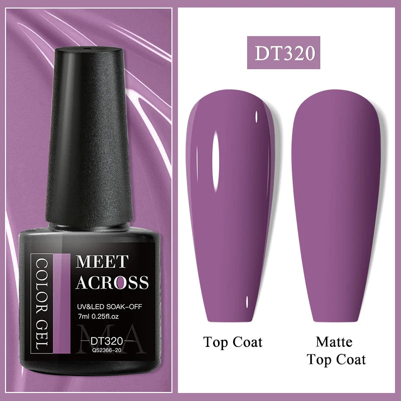 MEET ACROSS Wine Red Gel Nail Polish - 7ml Long-Lasting French Manicure