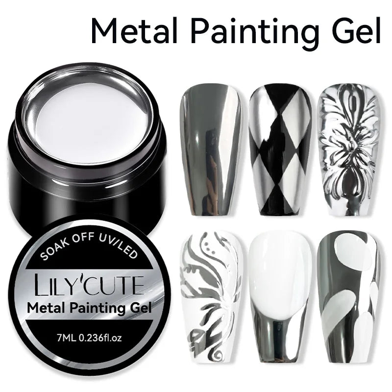 LILYCUTE Metallic Painting Liner Gel Nail Polish - 5ml