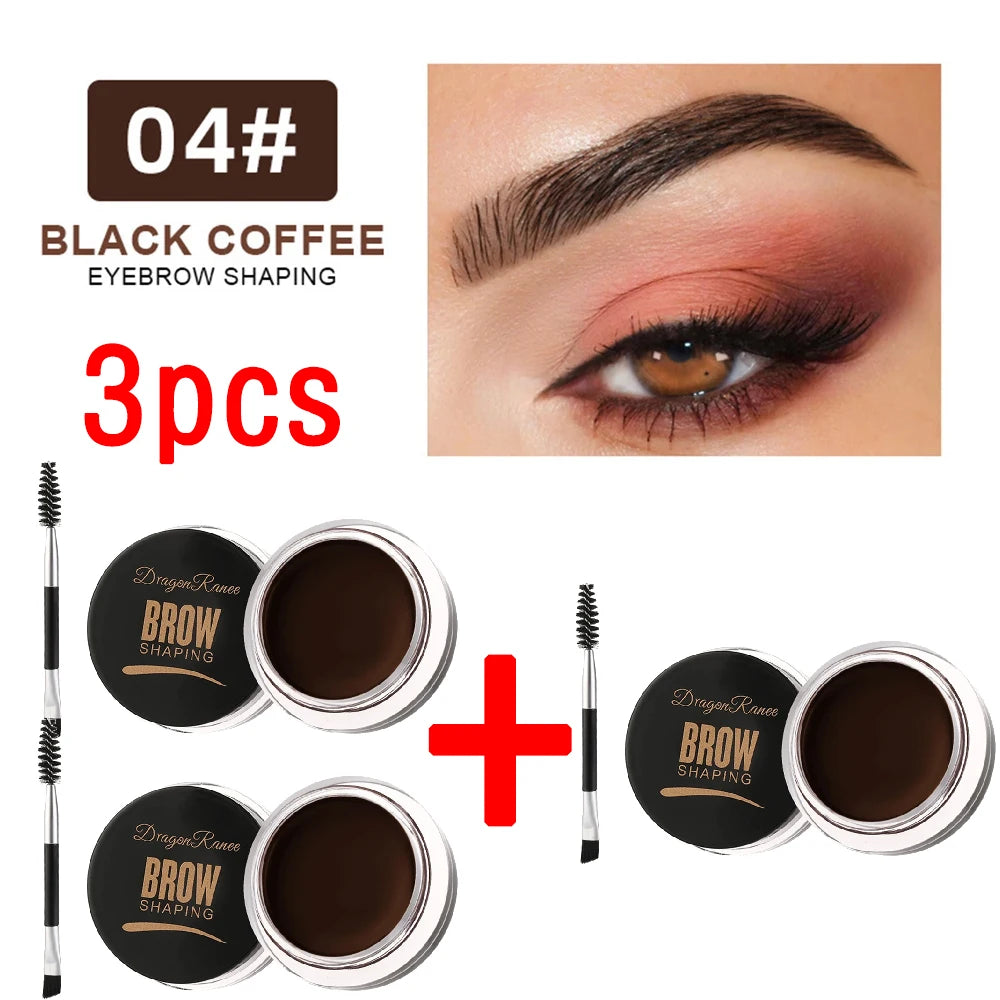 Matte Brown Black Eyebrow Cream - 3D Natural Tint Waterproof Gel Wax