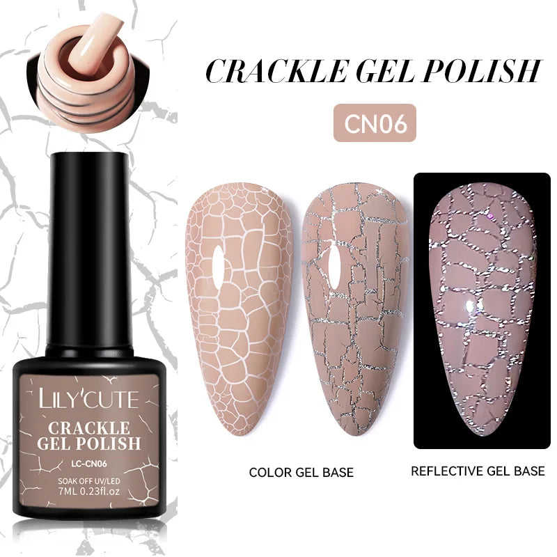 LILYCUTE 5ML Reflective Glitter Liner Gel Polish Nail Art Champagne Sparkling Lines